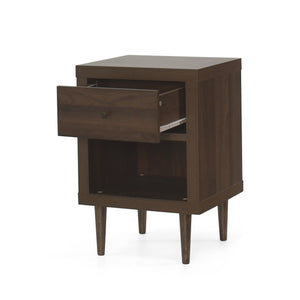 English Elm Christopher Knight Home® - 1-Drawer Nightstand - Compact Modern Design, Faux-Wood Finish, Easy Assembly, Perfect For Small Spaces 72036.00WALN