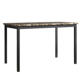 Homelegance By Top-Line Villard Faux Marble Black Metal Dining Table Black Marble