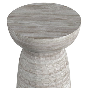 English Elm Boyd Solid Mango Accent Table 13" White Wash — Handcrafted Sculptural Side/End Table, Contemporary Design B136P159924