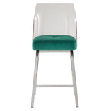 Homelegance By Top-Line Darrion Velvet Counter Height Swivel Stools (Set of 2) Teal Metal