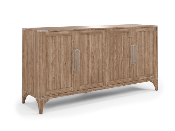 A.R.T. Furniture Passage Natural Oak Credenza With Soft-closing Doors, Adjustable Shelves, And Wine Storage Cleats Brown Ash Solids,Knotty Oak Veneers,Metal 287252-2302