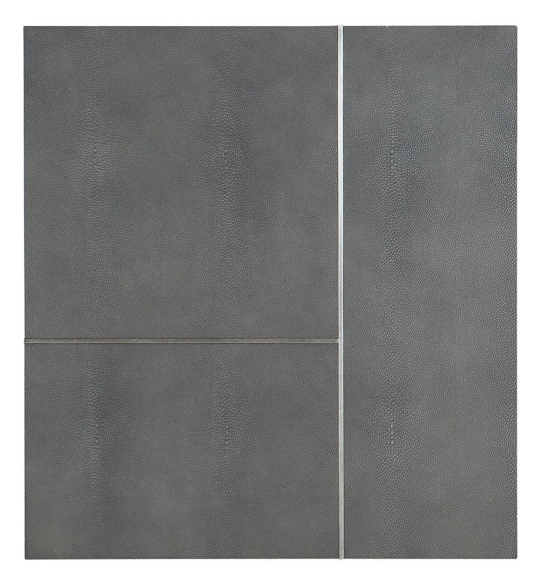 Hooker Furniture Chapman Gray Faux Shagreen End Table With Hand-Hammered Pewter Metal Base — Urban Mixed-Media Accent 6033-80113-94