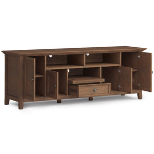 English Elm Amherst 72" Solid Wood Tv Media Stand: Rustic Brown, Spacious Design & Stylish Storage Solutions B136P158359
