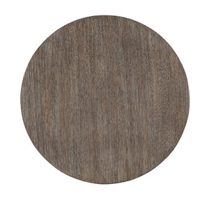 Hooker Furniture Modern Mood Round Side Table With Three-Tier Sculptural Oak Veneers, Wire-Brush Texture, Alabaster Pewter Finish Medium Brown 6850-80114-89