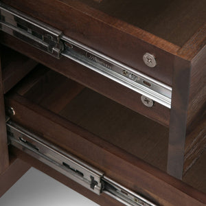 English Elm Lowry Sideboard Buffet - Handcrafted Distressed Charcoal Brown, Rustic Storage Solution For Home B136P158868