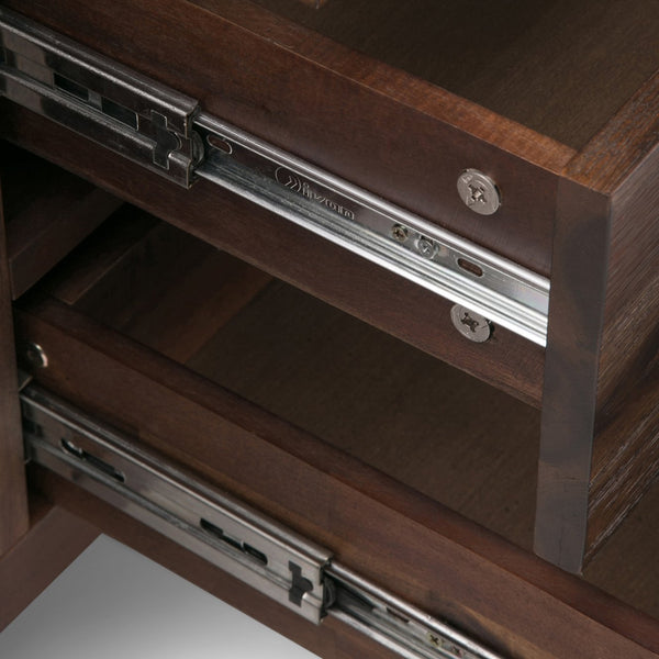English Elm Lowry Sideboard Buffet - Handcrafted Distressed Charcoal Brown, Rustic Storage Solution For Home B136P158868