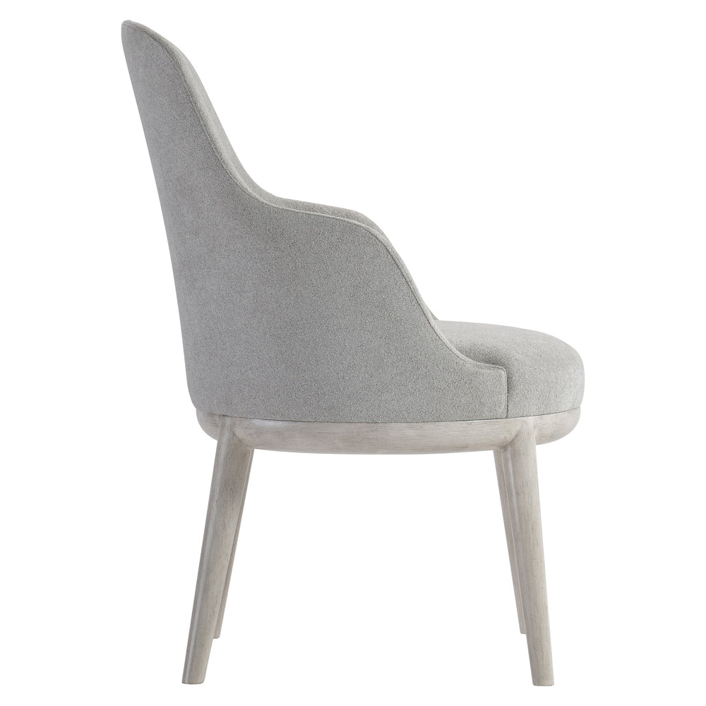 Bernhardt Bernhardt Sereno Arm Chair With Lutra Round Wood Base, Upholstered Comfort, Rustic Modern Elegance 329548
