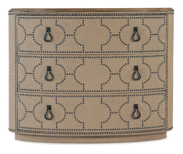 Hooker Furniture Big Sky Three Drawer Chest With Pecky Hickory Top, Burlap Case, Cedar-Lined Drawer & Bronze Trim 6700-90217-80