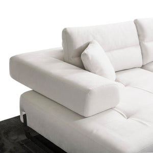 Pasargad Home Ravenna Modern Faux Suede Sofa With Sliding Backrest & Armrests For Ultimate Comfort White Faux Suede Pslm-012-3
