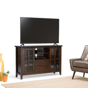 English Elm Artisan Tall Tv Media Stand - Handcrafted Russet Brown With Storage & Cord Management For 60" Tvs B136P159471