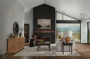 Hooker Furniture Big Sky Media Console Rustic Pecky Hickory 90" Entertainment Credenza W/ Ventilation, Soft-Close Doors, Bronze Accents 6700-55490-80