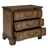 Revival Row 3-Drawer Nightstand Brown with Village Lane Finish P348140 Pulaski Furniture