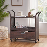 Christopher Knight Home® - Noble House - Corona Outdoor Wicker Bar Cart