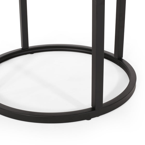 English Elm Christopher Knight Home® - COFFEE Modern Industrial Nesting Table Set — Wire‑Brushed Firwood Tops with Sturdy Iron Frame Durable Style Black 67141.00ANTBLK