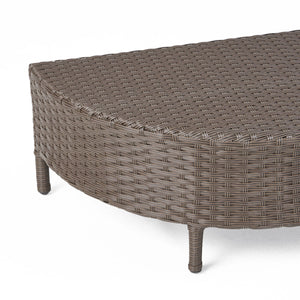 English Elm Christopher Knight Home® - PT LIMON Coffee Table – Stylish Faux Rattan & Iron Frame, No Assembly, 270 lb Capacity, Modern Low Profile Table Dark Brown 54787.00