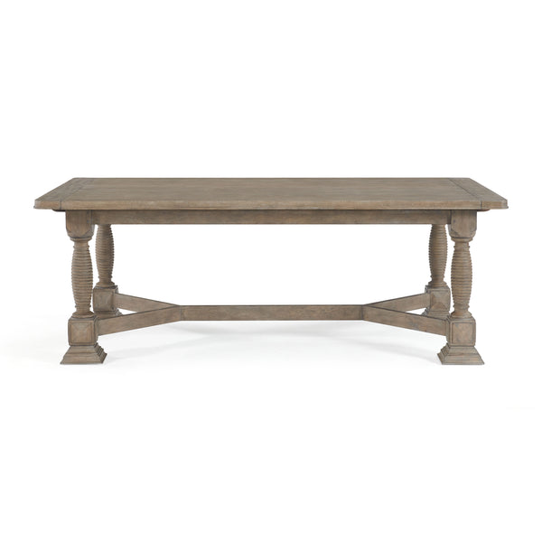 A.R.T. Furniture Reforma Trestle Dining Table - Extendable 84-128" Plank Surface, Rustic Oak Finish, Seats 8 Comfortably Brown Parawood Solids,Random Match Flaky Oak Veneers 324238-2358
