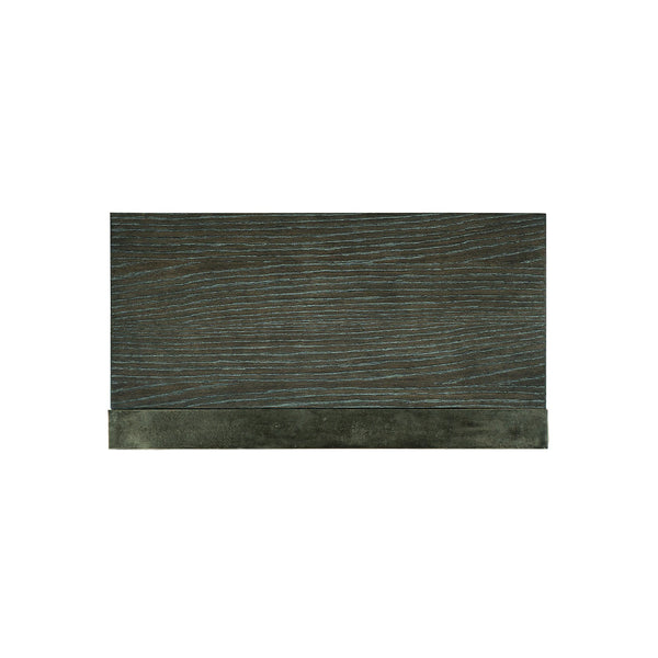 Bernhardt Bernhardt Dixon Nightstand With Sandblasted Oak Veneer, Graphite Aluminum Frame, 2 Drawers, Modern Rustic Chic 379216