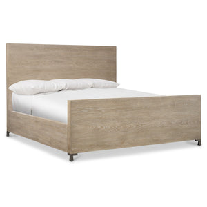 Bernhardt Bernhardt Aventura California King Panel Bed Marcona Veneer, Frosted Nickel Feet, Clean Lines K1909