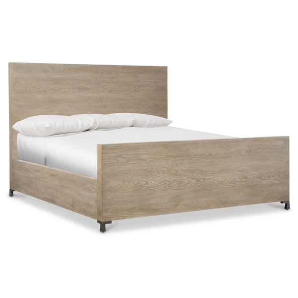 Bernhardt Bernhardt Aventura King Panel Bed In Marcona White Oak Veneer With Frosted Nickel Feet, Coastal Chic Retreat K1861
