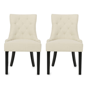English Elm Christopher Knight Home® - Cheney Dining Chair Set Of 2 - Modern Beige Upholstered Chairs With Diamond Tufting For Comfort 54181.00F