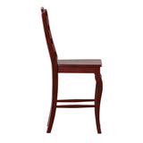 Homelegance By Top-Line Juliette French Ladder Back Wood Counter Height Chairs (Set of 2) Red Rubberwood