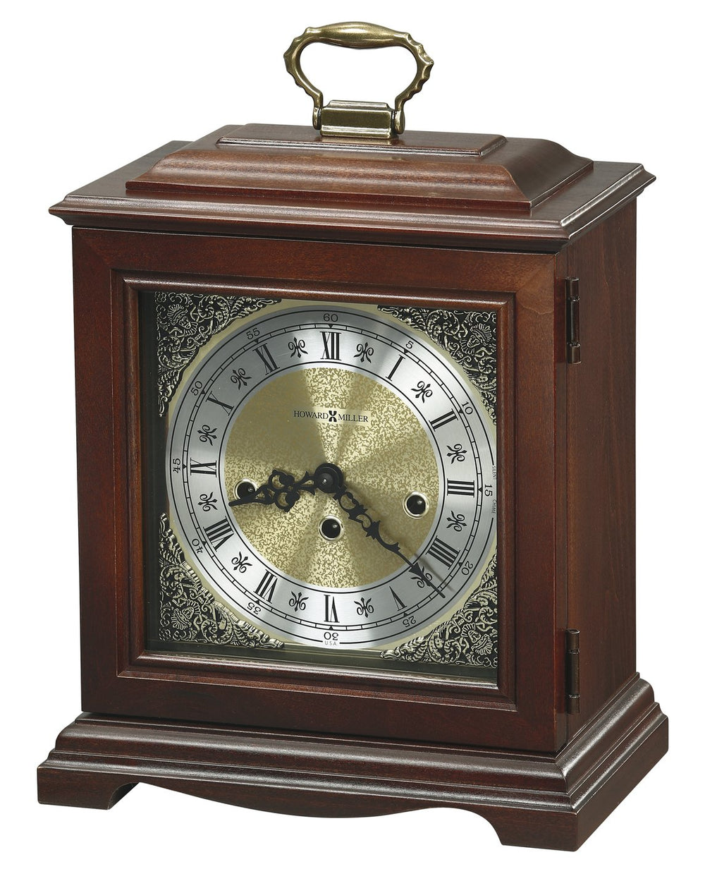 Hekman Furniture 612437 Exquisite Graham Bracket Mantel Clock With Westminster Chime – Crafted In Windsor Cherry Finish Windsor Cherry Graham Bracket Mantel Clock 612437