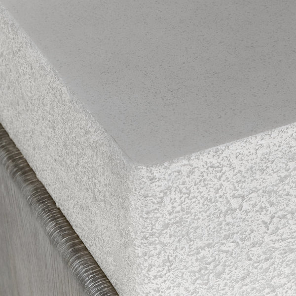 Bernhardt Bernhardt Monolith Square Side Table Millstone Faux Stone With Puma Wire‑Brushed Oak Sculptural Base 343120