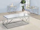 English Elm Steve Silver - Evelyn - Mirror Top Cocktail Table - Gray