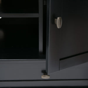 English Elm Warm Shaker Tv Media Stand - Handcrafted Solid Wood In Rich Black With Storage & Cord Management B136P159718-GIGA