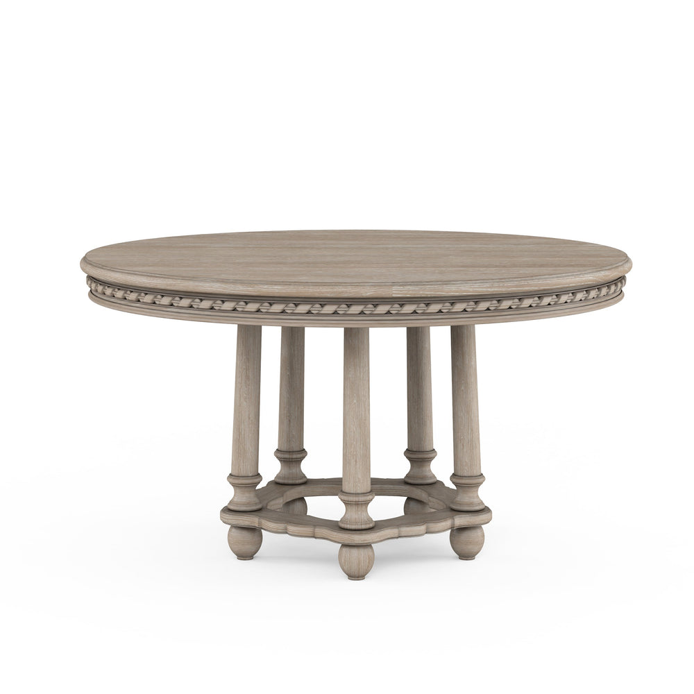 A.R.T. Furniture Somerton Round Dining Table - Extendable 54-72" With Elegant Portobello Finish, Seats 4-6 Comfortably Brown Parawood Solids,Elm Veneers 303225-2838