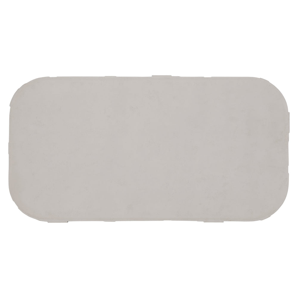 Bernhardt Bernhardt Sculptural Zina Cocktail Table In Stonecast With Carved Texture, Plinth Base & Casters 309023