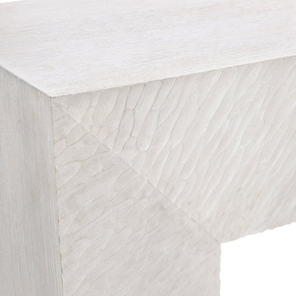 Bernhardt Bernhardt Solaria Console Table — Sculptural Weathered Bone Cast-Resin & White Oak, 70"W X 33"H 310912