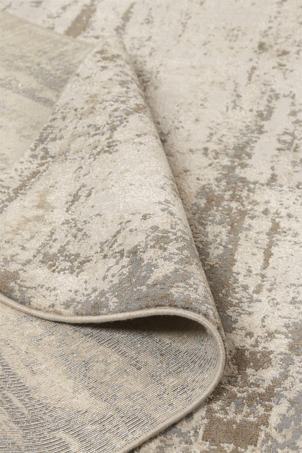 Feizy Rugs Parker Abstract Distressed Rug - Contemporary Viscose And Polyester Design For Modern Interiors Ivory,Brown Viscose,Polyester Prk3719fslvbgef01