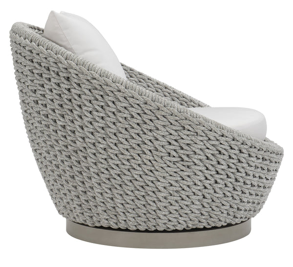 Bernhardt Bernhardt Marled Clay Savaii Outdoor Swivel Chair — Papasan-Inspired Rope Frame, Plush Cushioning - Made to Order O1402SB