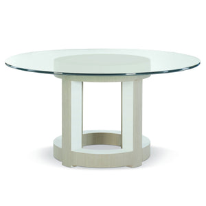 Bernhardt Bernhardt Glam Transitional 54" Round Dining Table With Tempered Glass Top & Open Circular Base K1155