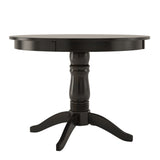 Homelegance By Top-Line Lorren Round Pedestal Base Dining Table Black Rubberwood