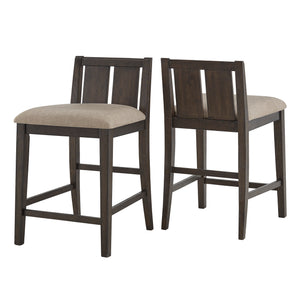 Homelegance By Top-Line Chevalier Two-Tone Fabric Counter Height Chairs (Set of 2) Brown MDF