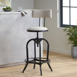 Christopher Knight Home® - Noble House - Vlippu Modern Industrial Upholstered Adjustable Height Swivel Barstool