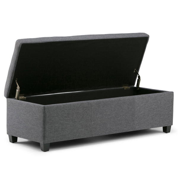 English Elm Avalon Storage Ottoman Bench - Stylish Slate Grey With Hidden Storage, Comfortable Seating & Child-Safe Design B136P158646