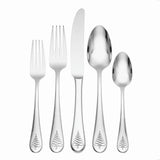 Noella 65-Piece Elegant Stainless Steel Flatware Set, Christmas Tree Design, Service for 12