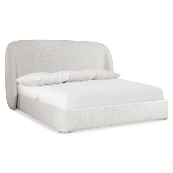 Bernhardt Bernhardt Loggia Shelter Bed Queen — Sculpted Upholstered Headboard, Performance Fabric, Oak Feet, Cozy Cocooning Design K2211