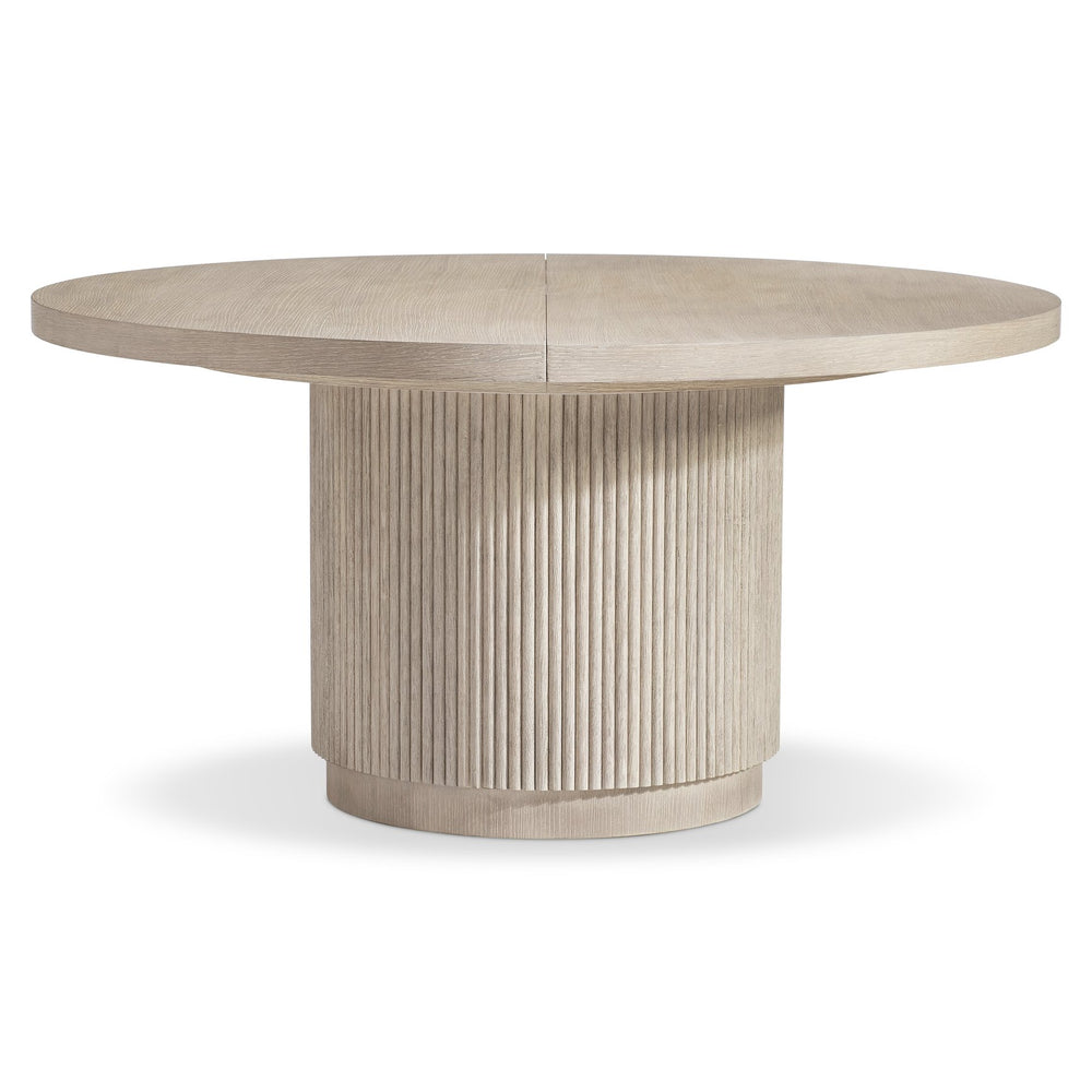 Bernhardt Bernhardt Lucerne Wire-brushed Oak Round Dining Table with Reeded Pedestal Base K2294