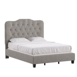 Homelegance By Top-Line Cosette Adjustable Diamond Tufted Camelback Bed Black Linen