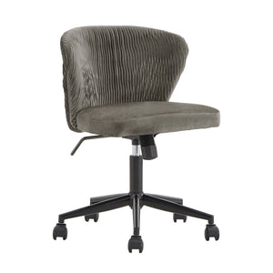 Homelegance By Top-Line Edoardo Curved Back Velvet Wave Pattern Office Chair Dark Grey Velvet