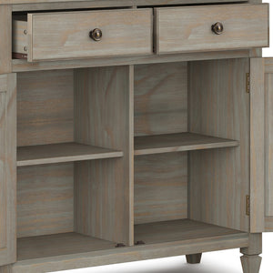 English Elm Connaught Solid Wood Entryway Storage Cabinet - Distressed Grey, Vintage Charm & Versatile Storage Solution B136P158541