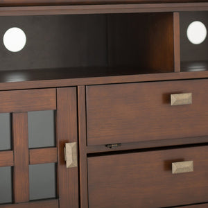 English Elm Artisan 72" Tv Media Stand - Handcrafted Russet Brown With Storage & Cord Management Features B136P159476