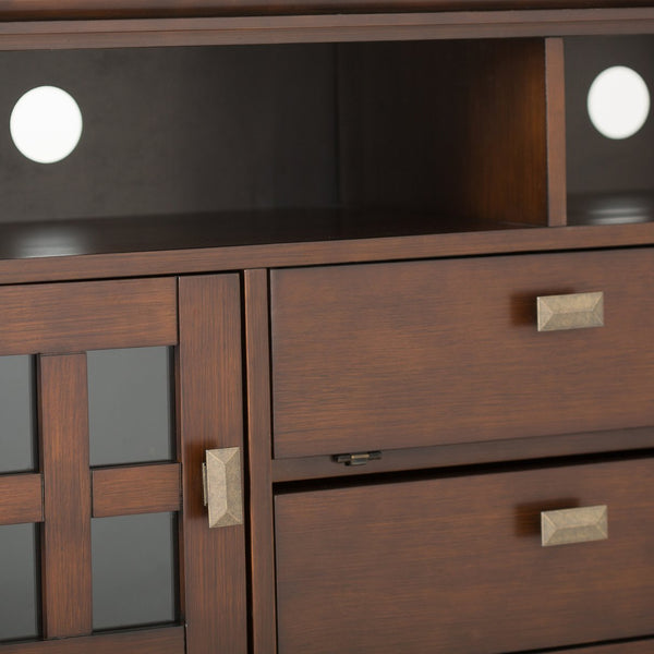 English Elm Artisan 72" Tv Media Stand - Handcrafted Russet Brown With Storage & Cord Management Features B136P159476