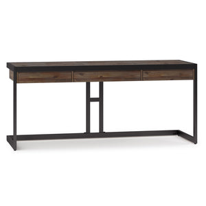 English Elm Erina Large Rustic Desk - Handcrafted Acacia With Sturdy Metal Frame & Flip-Down Keyboard Tray B136P158629