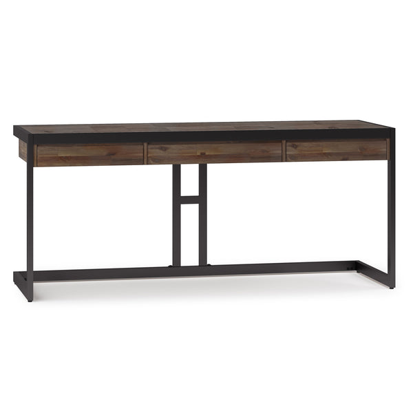 English Elm Erina Large Rustic Desk - Handcrafted Acacia With Sturdy Metal Frame & Flip-Down Keyboard Tray B136P158629