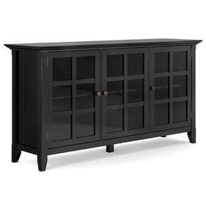 English Elm Acadian Wide Storage Cabinet In Black – Handcrafted Solid Wood, Versatile Storage & Elegant Design B136P158286